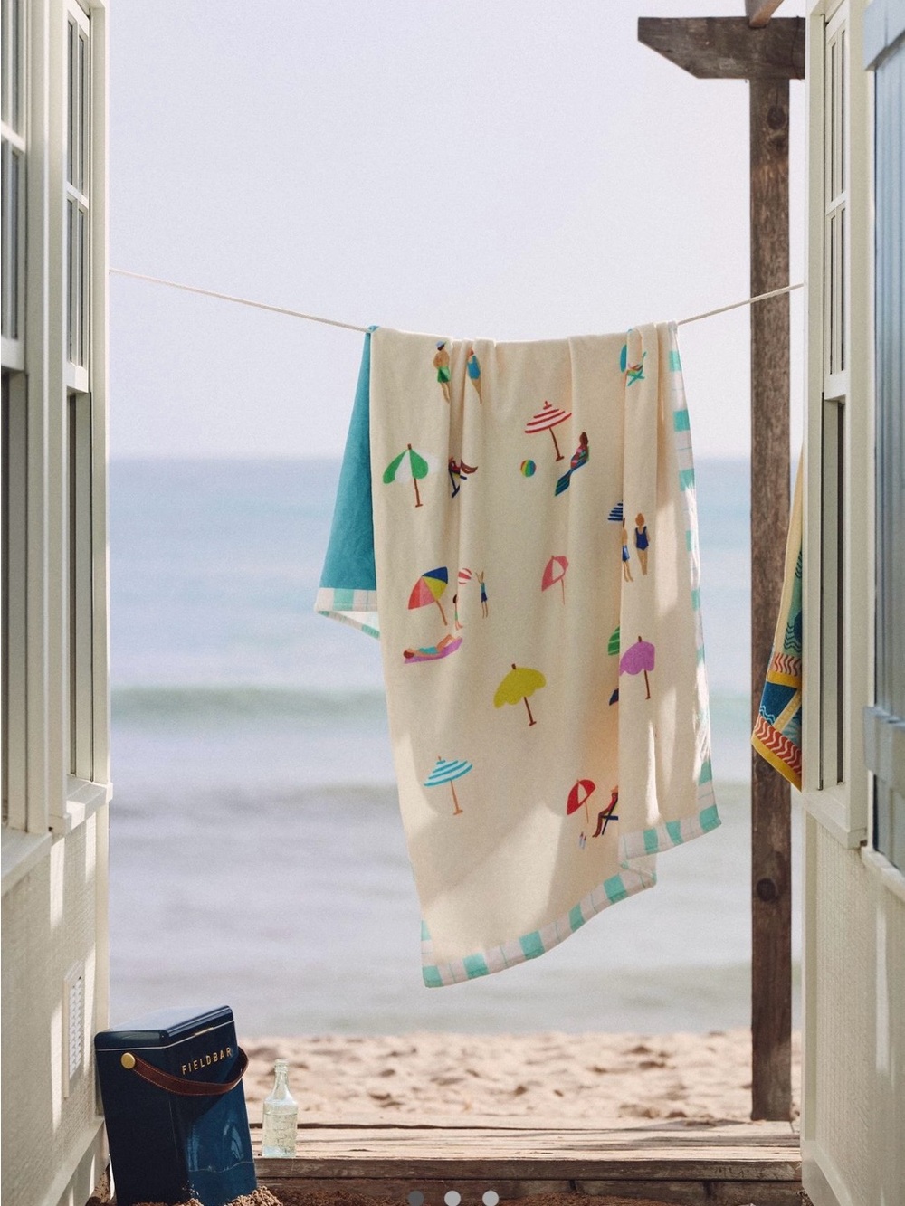 Anthropologie Cotton Beach Scene Beach Towel